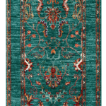 فرش سبز طرح گلیم (وینتیج) کد 1132-2 درنیکا